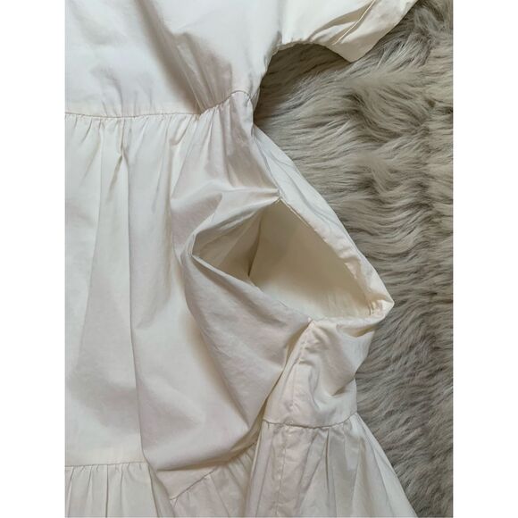 THML Womens Collared Short Sleeve Cream Dress Medium - Picture 6 of 10